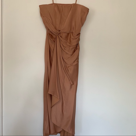 A.L.C. Roya Twist Waist Strapless Dress, in Rose - Picture 6 of 16